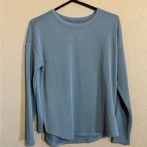 Maurices Light Blue Ribbed Crew Neck Sweater